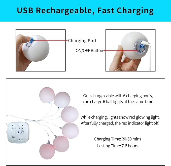 Borelor Floating Pool Lights,3-Inch USB Rechargeable & Remote Control Globe Lamp IP68 Waterproof 16 Color Change Hot Tub Bath Lights, Party Holiday Outdoor Christmas Decorations(1 Pack)
