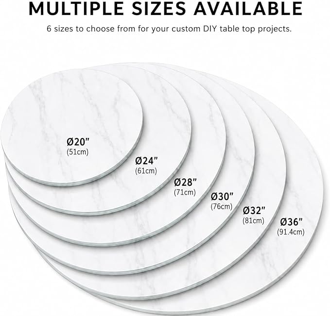 32" Round Tempered Glass Table Top, 5/16" (8mm) Thick, Marble Pattern Replacement, Heavy-Duty, Heat & Scratch Resistant for Coffee, Dining & Patio Tables, White
