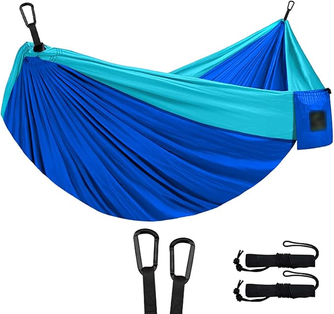 Camping Hammock, Portable Hammock Single or Double Hammock Camping Accessories for Outdoor, Indoor (Single Person: 275cm*140cm,Dark Blue)