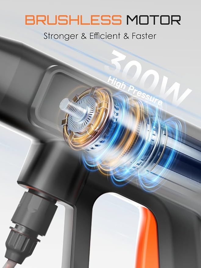 Cordless Portable Washer, Battery Operated Cordless Portable Cleaning Tool, Lightweight Washer Sprayer, 6-in-1 Nozzle,Storage Bag; Handheld Washer; Car Washer for Home, Fence,Camping,Bicycles Cleaning
