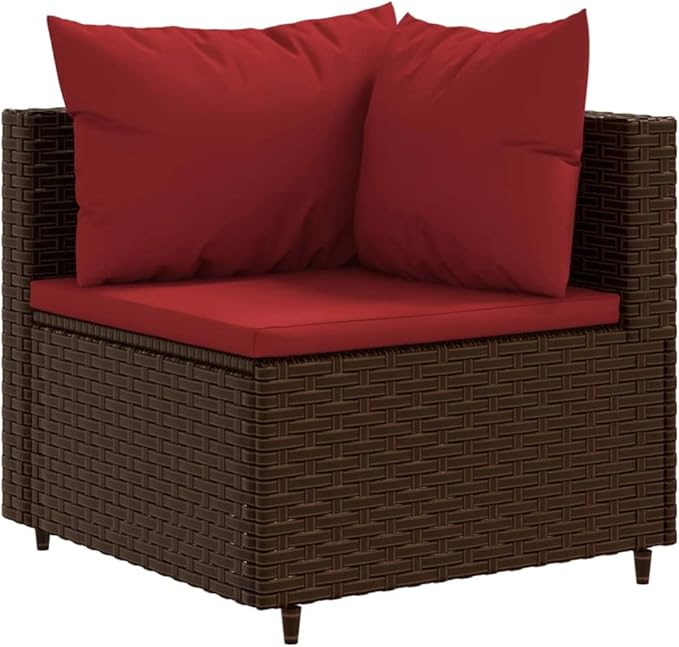 Patio Furniture Sets,Outdoor loveseat,Patio Conversation Sets,10 Piece Patio Sofa Set with Cushions Brown Poly RattanSuitable for Patio, Garden, Gazebo Low