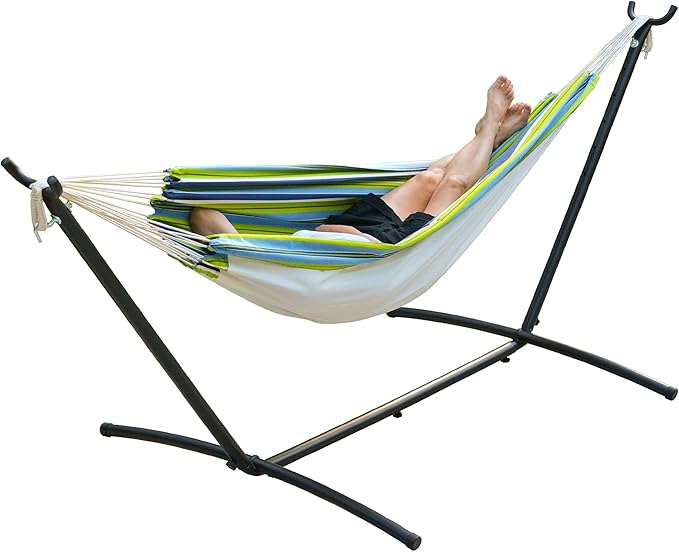 Algoma Net Portable Hammock Combo with Stand and Carry Bag, Blue