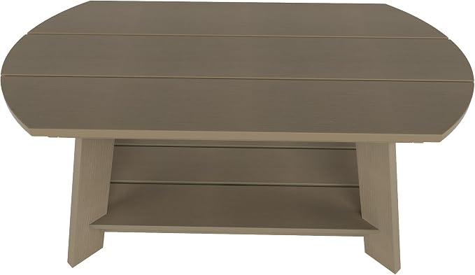 WestinTrends Tuscany Outdoor Coffee Table, All Weather HIPS 2 Tier Patio Adirondack Coffee Table, Taupe