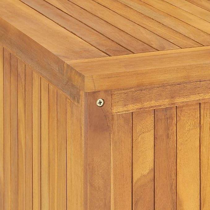 Solid Teak Wood Outdoor Storage Box with Lid 78.7in Large Capacity, Rustic Garden Storage Container for Patio Deck Poolside