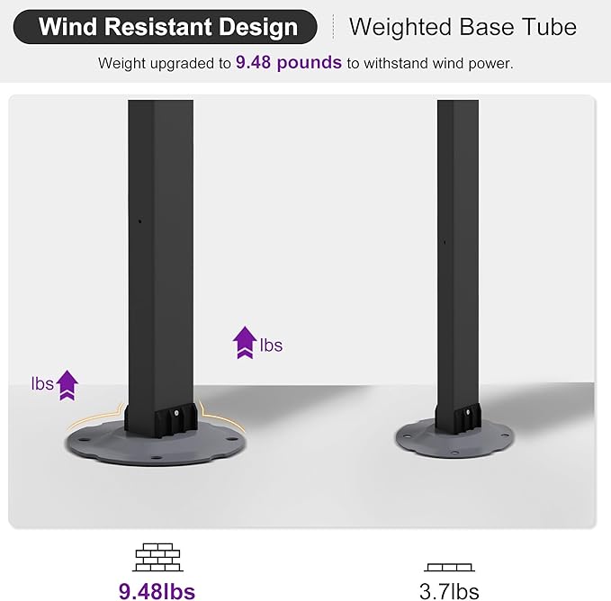 PURPLE LEAF 10‘ x 13’ Rectangle Patio Cantilever Umbrella Large Hanging Umbrella Teak Finished Aluminum Frame Windproof Offset Outdoor Sun Umbrellas for Beach Pool Deck, Navy Blue