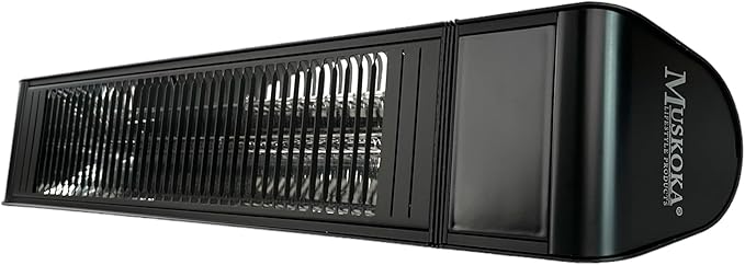 SunWave 2000-Watt Black Carbon LED Screen Infrared Patio Heater, Wireless Remote Controlled with 6 Heat Levels, Electric 220-240v Residential or Commercial by Muskoka Lifestyle Products