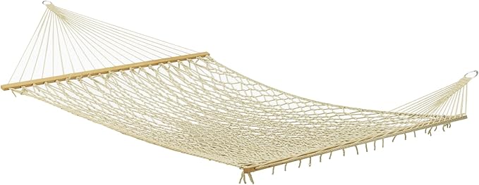 Fab Habitat Rope Recycled Polyester Hammock - Miami - Natural - Indoor/Outdoor, Quick Dry, 2 Person 400 lbs Capacity - Patio, Poolside, Backyard, Garden, Beach, Balcony - 12-14 ft Adjustable