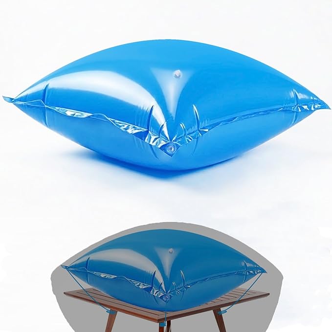 SheeChung Patio Furniture Cover Airbag,Square 47"x47" Patio Table Cover Inflatable Air Pillow,Outdoor Furniture Cover Airbag with Ropes Support Prevents Leaves,Water and Snow Pooling