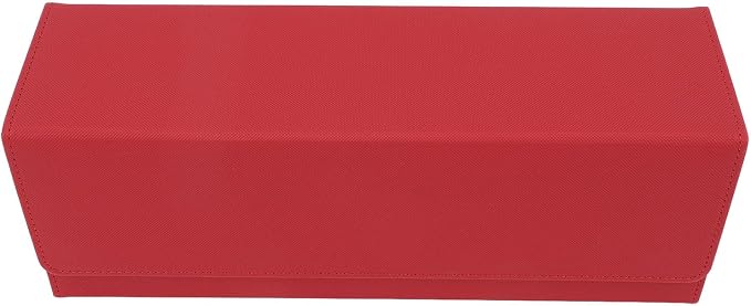 Alomejor PU Leather Card Storage Box, Large Capacity Magnetic Closure Deck for 400+ Cards with Felt Lining, Elegant Design for Tarot and Game Cards (Red)