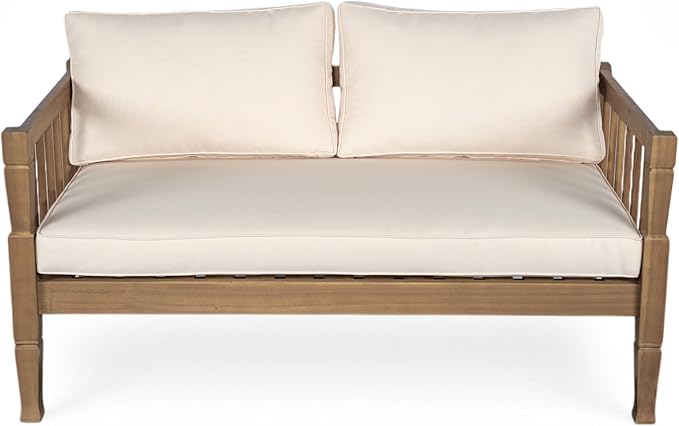 KLMM 4-Piece Patio Furniture Set,Outdoor Furniture with Coffee Table,Patio Conversation Set,Deep Seating with Thick Cushion,for Backyard Porch Balcony (Light Brown-PF)
