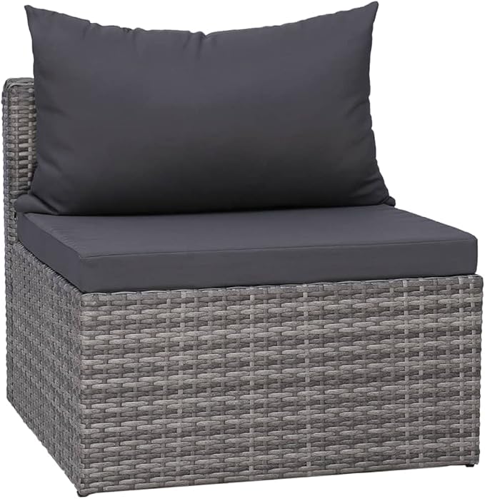 Patio Lounge Set with Cushions,Outdoor Tables and Chairs,Outdoor Furniture Sets,Patio Conversation Sets,for Garden,Deck,Backyard,5 Piece Poly Rattan Gray