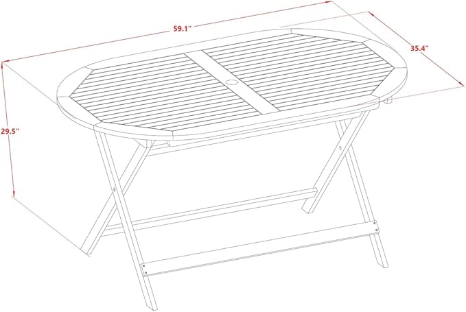 East West Furniture DIDK5CWNA 5 Piece Patio Garden Table Set Includes an Oval Outdoor Acacia Wood Dining Table and 4 Folding Side Chairs, 36x60 Inch, Natural Oil
