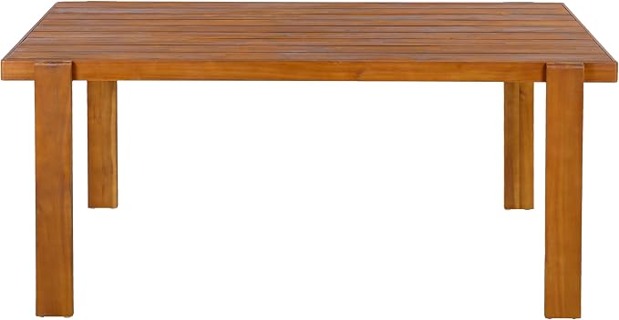 Merax Outdoor Dining Table for 6, 67" L Rectangular Acacia Wood Patio Table for Lawn Garden, Teak