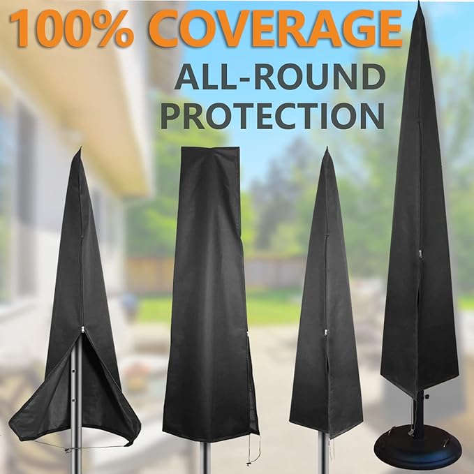 Umbrella Covers,Patio Waterproof Market Parasol Covers with Zipper for 7ft to 11ft Outdoor Umbrellas Large