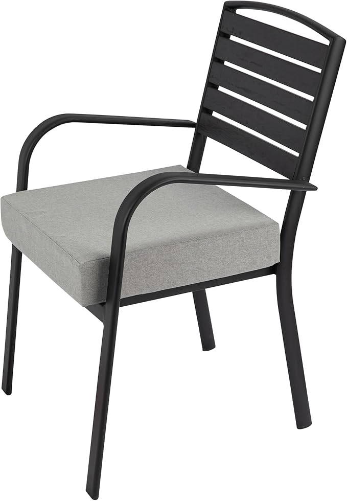 FUNHOME Outdoor Cushion Covers 20 x 20 x 4 inch,Set of 2,Non-Slip Grips Bottom,Replacement Cushion Covers for Garden Patio Furniture Couch Chair,Fade-Resistant Slipcover Only,No Insert(Light Gray)