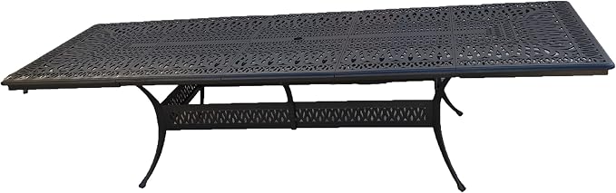 St Augustine Outdoor Cast Aluminum Powder Coated 11-Piece Dining Set with Extendable 48x132 Table (with 2 Rockers and 8 Regular Chairs)