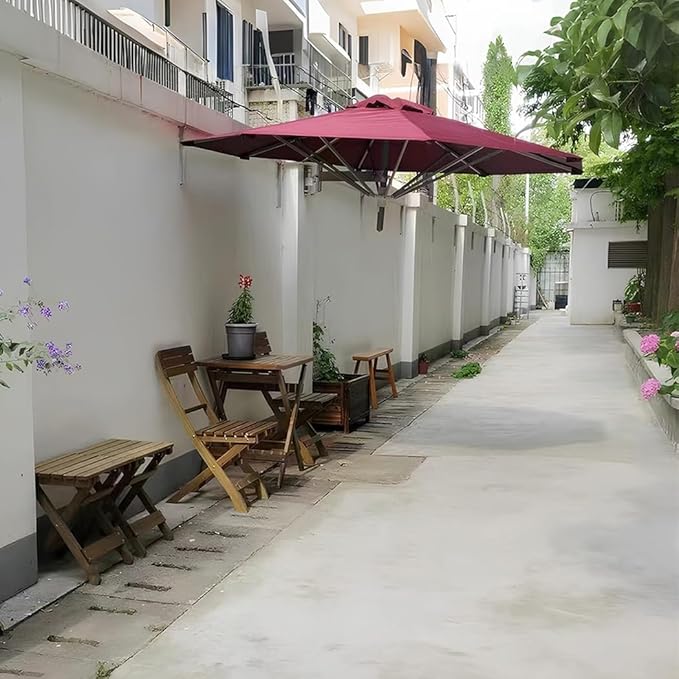 Wall-mounted Shading Umbrellas Sunshade With Adjustable Pole Outdoor Garden Patio Parasol Suitable For Gardens Courtyards Balconies Etc