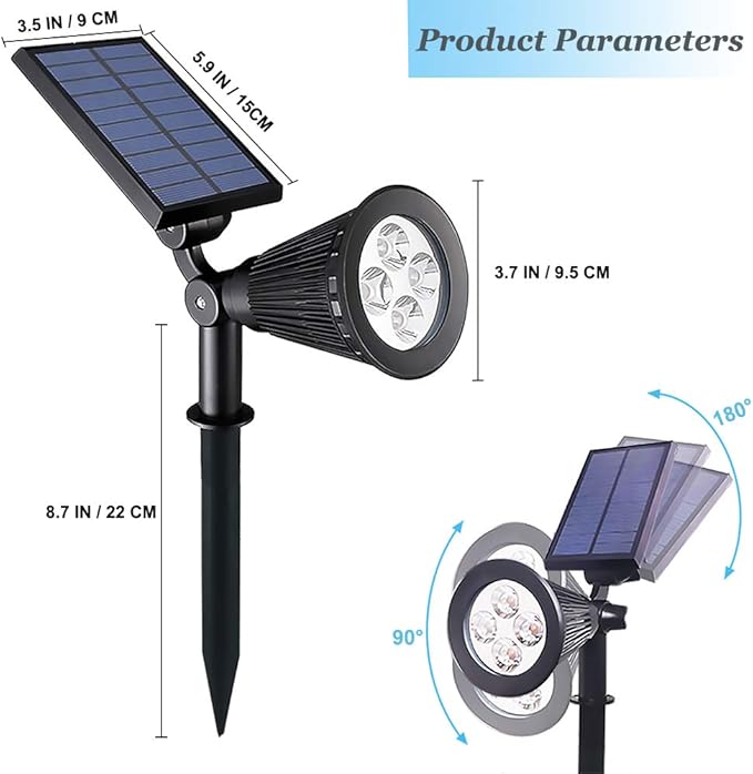 Clordeal Solar Lights Outdoor Waterproof, 2 in 1 LED Landscape Lights, 4 LED Solar Flag Pole Light Garden Pathway Yard Patio Lawn Decorative Lighting (Green)