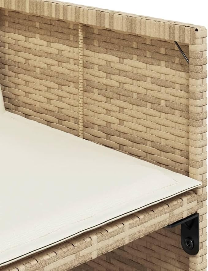 5-Piece Patio Dining Set with Cushions Beige PE Rattan Outdoor Furniture Set for Garden Backyard Balcony