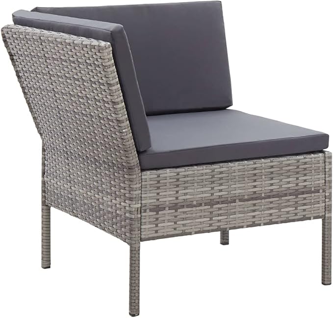 Patio Lounge Set with Cushions,Outdoor Furniture,Outdoor Furniture Sets,Patio Conversation Sets,for Garden,Deck,Backyard,6 Piece Poly Rattan Gray