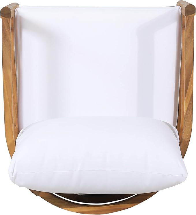 Merax Outdoor Patio Club Chair,Set of 2,Acacia Wood Frame Conversation Set with Thick Cushion for Porch,Modern Style