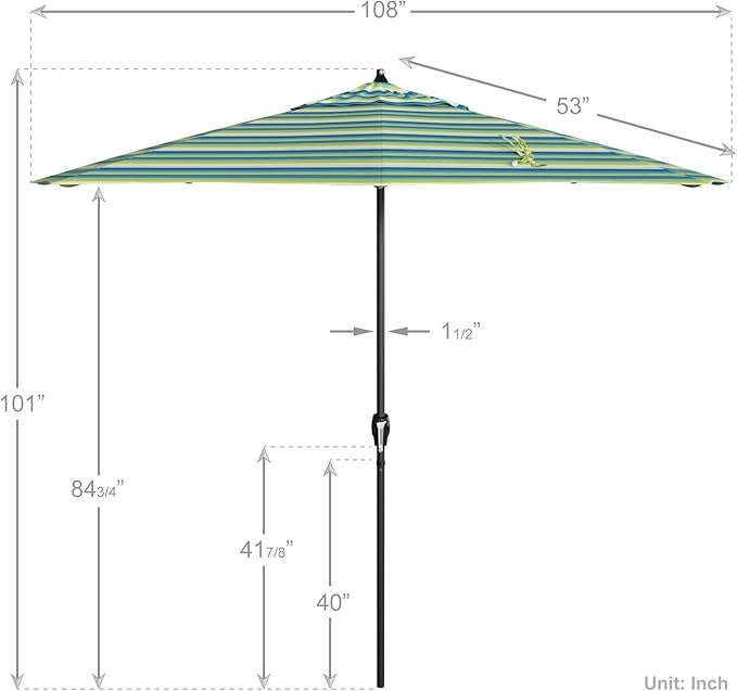 California Umbrella 9' Rd Aluminum Patio Umbrella