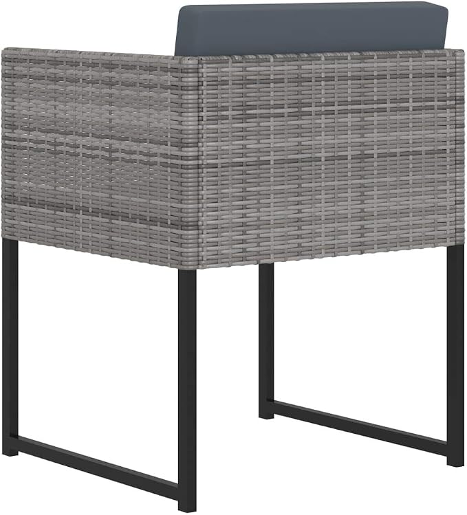 9 Piece Patio Dining Set, 8 Person Outdoor PE Rattan Dining Table and Chairs with Cushions, Space Saving Sectional Conversation Set for Garden, Backyard, Gray