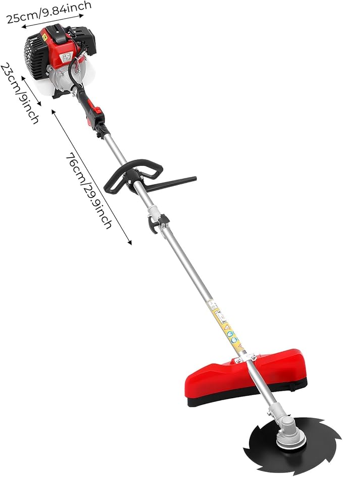 52cc Gas Powered Weed Eater, 3-in-1 Brush Cutter, Heavy Duty Straight Shaft Gas Weed Wacker with 7 Attachments, String Trimmer for Tough Weeds & Land Clearing