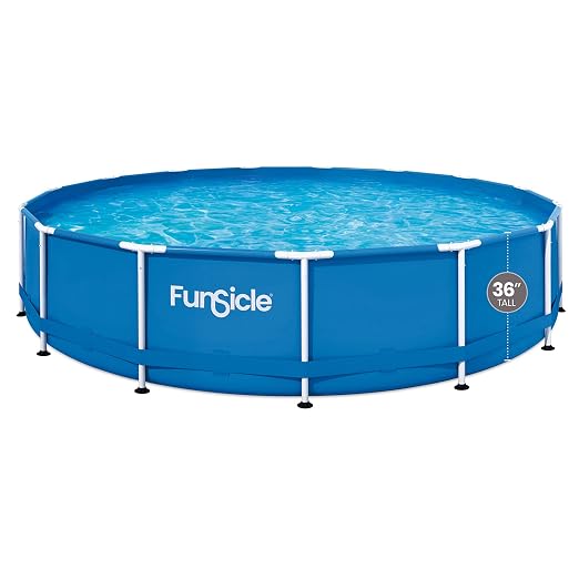 Funsicle Activity 15' x 36" Round Above Ground Swimming Pool Set with SkimmerPlus 2-in-1 Filter Pump - Easy Setup for Backyard Fun