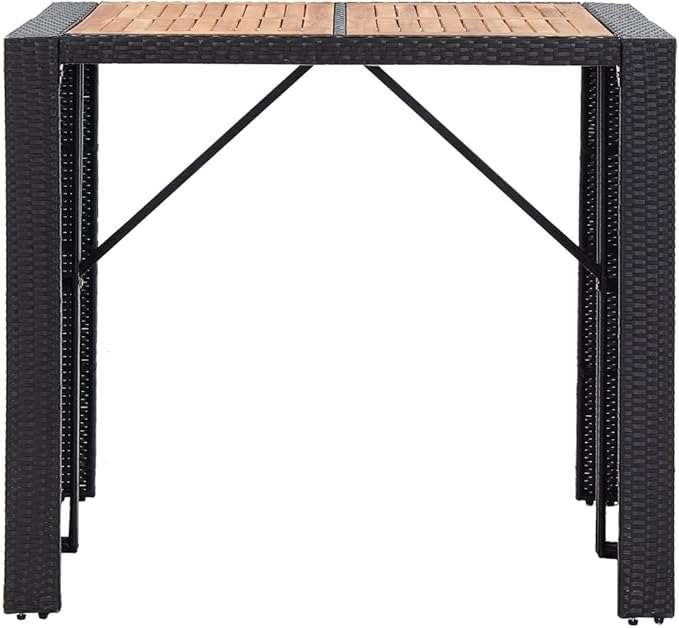 Patio Bar Set with Cushions,Patio Lounge Set,Outdoor Furniture,Outdoor Furniture Sets,Patio Conversation Sets,for Garden,Deck,Backyard,5 Piece Poly Rattan Black