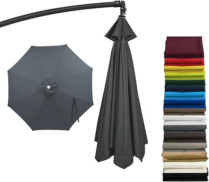 Cantilever Umbrella Replacement Canopy, Patio 8 Ribs Sun Umbrella Cover UV 50+ Protection Waterproof Cantilever for Garden, Backyard, Pool
