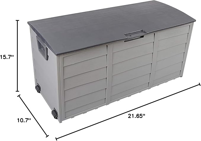 Large Outdoor Storage Box for Garden Tools, Cushions, Toys and Patio Accessories – Weather-Resistant Plastic Deck Chest with Lockable Lid