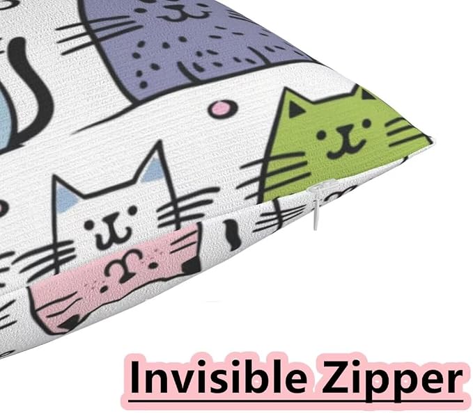 Outdoor Pillows Waterproof Set of 2 Outdoor Pillow Covers 16x24 Inch, Cute Throw Pillows Rectangle Cat Pillow Covers, Garden Decorative Pillows Outdoor Pillows for Patio Furniture Car Home Decor-hs417