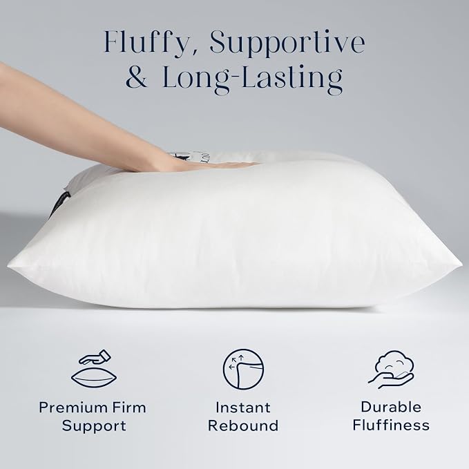 Phantoscope 20x20 Outdoor Pillow Inserts 4 Pack Outdoor Pillows Waterproof | Water Resistant Outdoor Pillows for Patio Porch Furniture Indoor Decorative Throw Pillows Fillers Couch Sham Cushion Stuffer