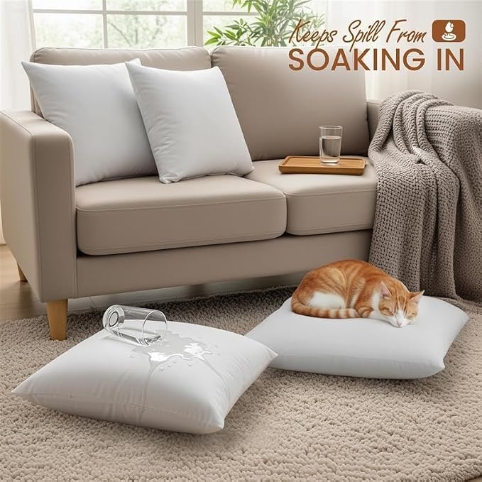 Utopia Bedding 18x18 Outdoor Pillows, Water Resistant Throw Pillows, 4-Pack | Outdoor Throw Pillows, Water Repellent, Decorative Pillow for Patio Furniture & Porches, Plush & Supportive, Pack of 4, White