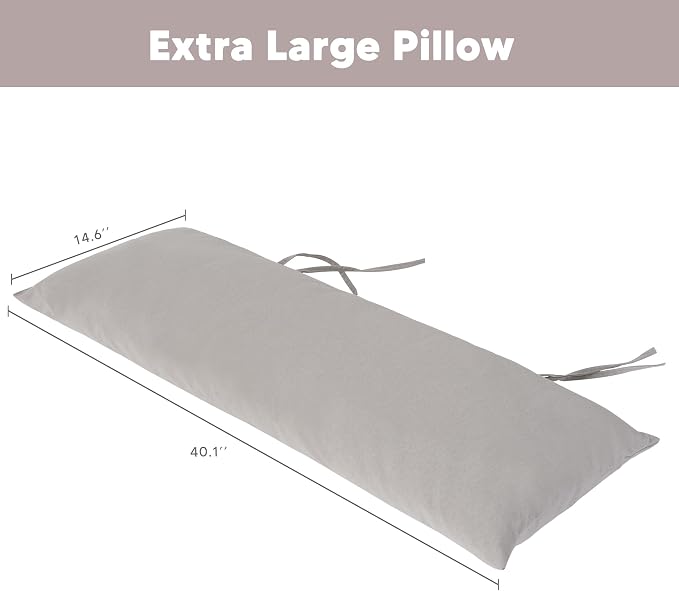 SUNCREAT Double Outdoor Hammock, Polyester Rope Hammock and Detachable Large Pillow, 450 lbs Capacity