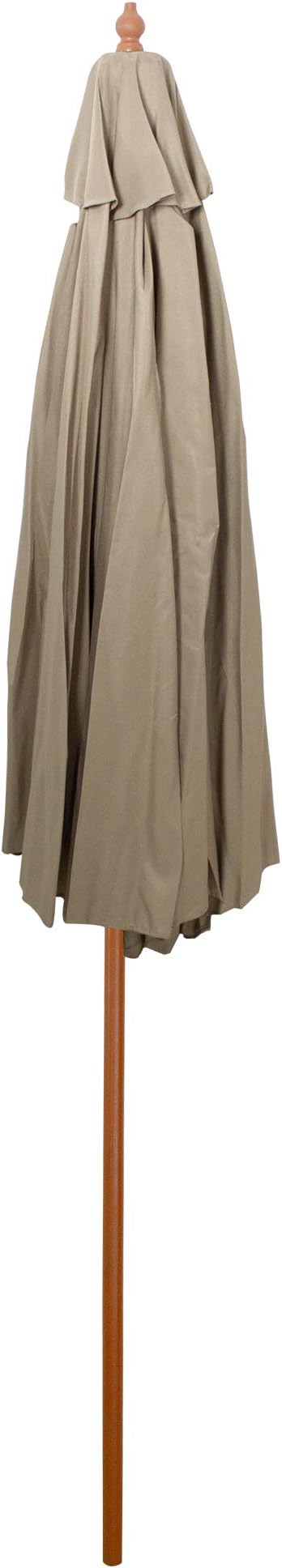Northlight 9ft Outdoor Patio Market Umbrella with Wooden Pole, Tan