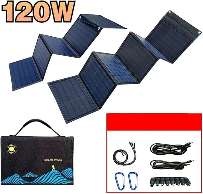 Solar Panel Portable Folding Bag 120W USB+DC Output Solar Outdoor Power Generator