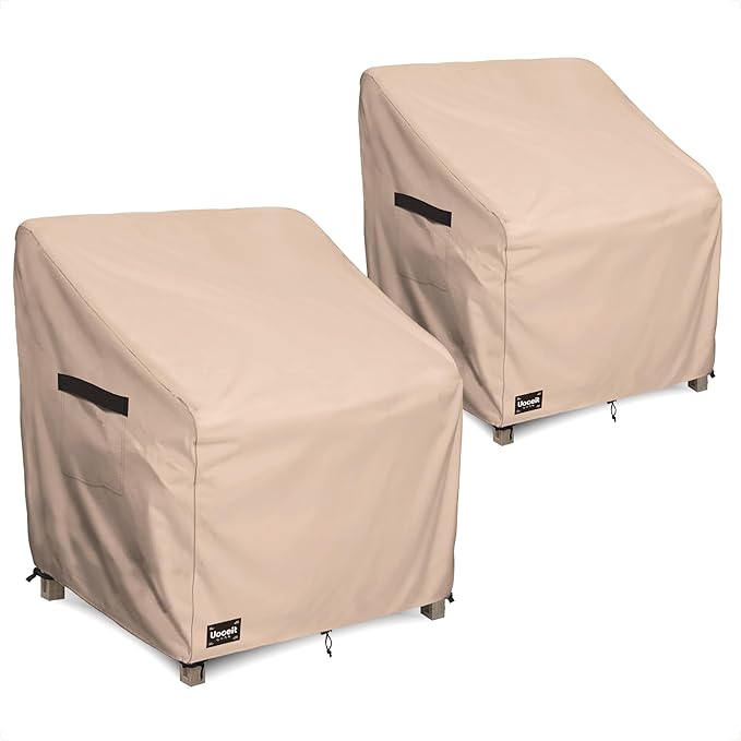 Outdoor Chair Covers 2 Pack,30"Wx34"Dx38"H inches100% Waterproof Heavy Duty Patio Furniture Cover ,Outdoor Furniture Covers Waterproof for Light Brown Minimalist Style Patio Chair Covers.