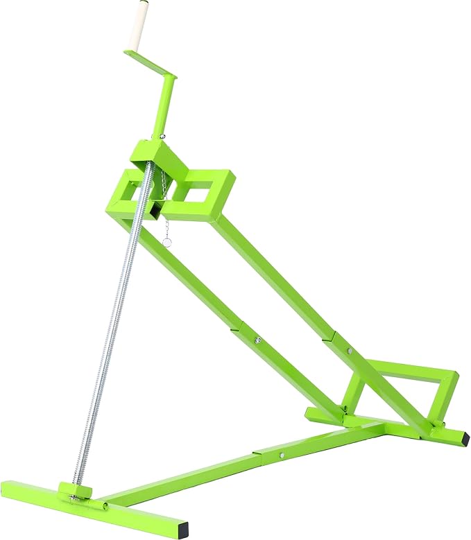 Foldable Lawn Mower Lift for Riding Tractors, Portable Lawn Mower Jack Lift Zero Turn & Telescoping Lawns Tractor Lifts with Adjustable Height/Manual or Power Handles, 880 LBS Capacity (Lime Green)