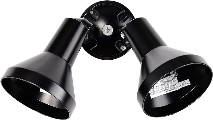 Nuvo Lighting SF77/701 Two Light Outdoor Heavy Duty Cast Aluminum Durable Weather Proof Security Flood Light, Black