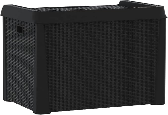 Gecheer Patio Rattan Deck Box Patio Storage Box Anthracite 33 gal p p