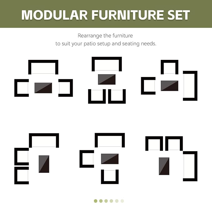 Patio Furniture Set 4 Pieces Conversation Sets Outdoor Wicker Rattan Chairs Garden Backyard Balcony Porch Poolside Loveseat with Soft Cushion and Tempered Glass Table(Black)
