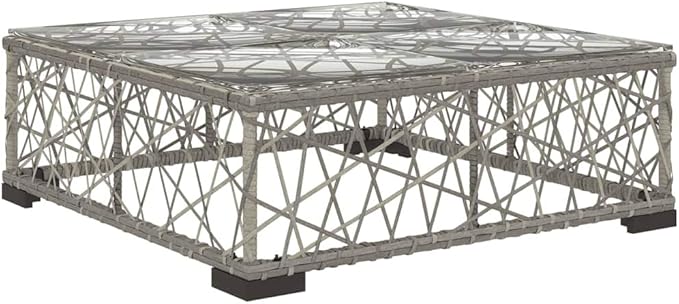 Patio Lounge Set with Cushions,Outdoor Furniture,Outdoor Furniture Sets,Patio Conversation Sets,for Garden,Deck,Backyard,5 Piece Poly Rattan Gray