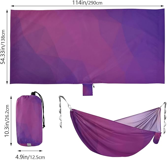 Blue Gradient 330lb Capacity Outdoor Hammock with Tree Straps Hanging Hammock for Indoor Outdoor Patio Base para hamaca