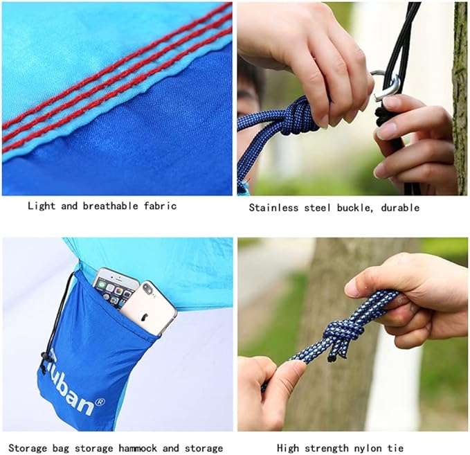 Camping Hammock, Hang Sheet People Double Camping Portable Parachute Hammock Outdoor Hiking Backpack Nylon Chair Swing(Green)