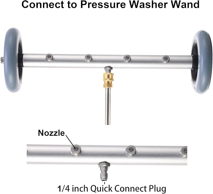 RIDGE WASHER Pressure Washer Undercarriage Cleaner, 16 Inch Undercarriage Washer, Pressure Washer Under Car Cleaner with Straight Extension Wand, 4000 PSI
