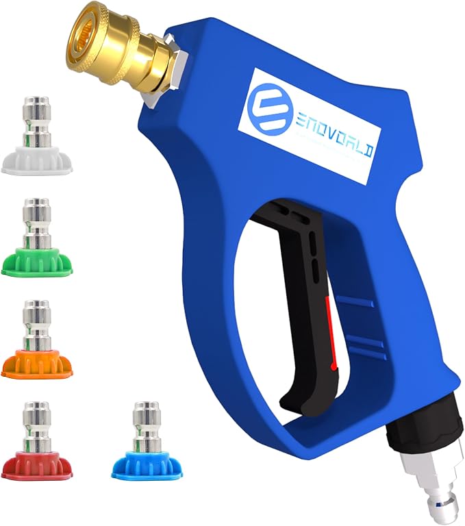 Pressure Washer Gun with Swivel - 5000 PSI High-Pressure Water Gun for Car Wash & Outdoor Cleaning, Universal Quick Connector to Foam Cannon, Ideal for DIY Enthusiasts with 5 Nozzles