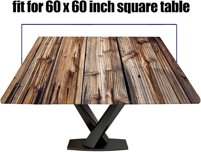 Stretch Picnic Tablecloth Suit for 60"x60" Table Chocolate Outdoor Table Covers for Dining Kitchen Home Party Style186