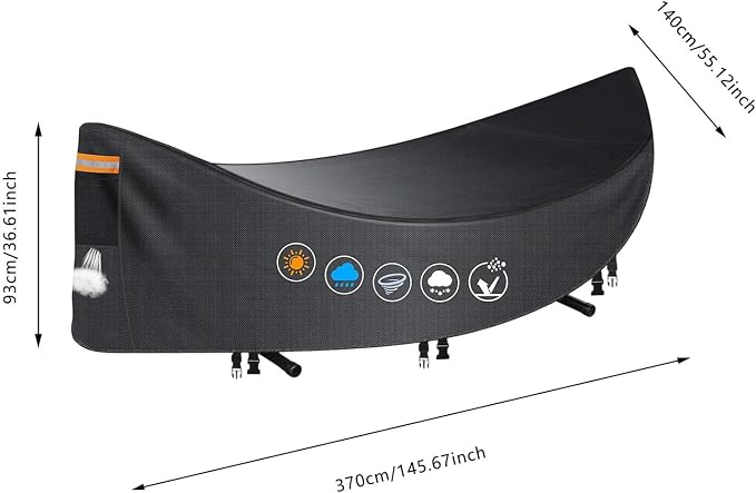 Hammocks Cover Waterproof - Breathable, Large Hammocks Cover with Buckle, Patio Hanging Chaise and Stand Cover, Universal Outdoor Hammock Cover for Garden, Patio & Beach Hammock Stand (Black#A)